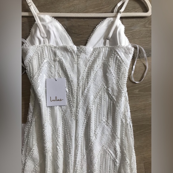 Lulu’s White Sequin Mermaid Maxi Dress - Picture 7 of 10